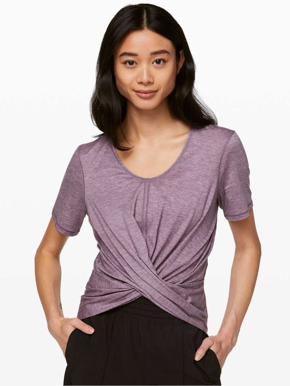 Lululemon Do the Daily Short Sleeve Tee Size 6 Heathered Smoked Mulberry